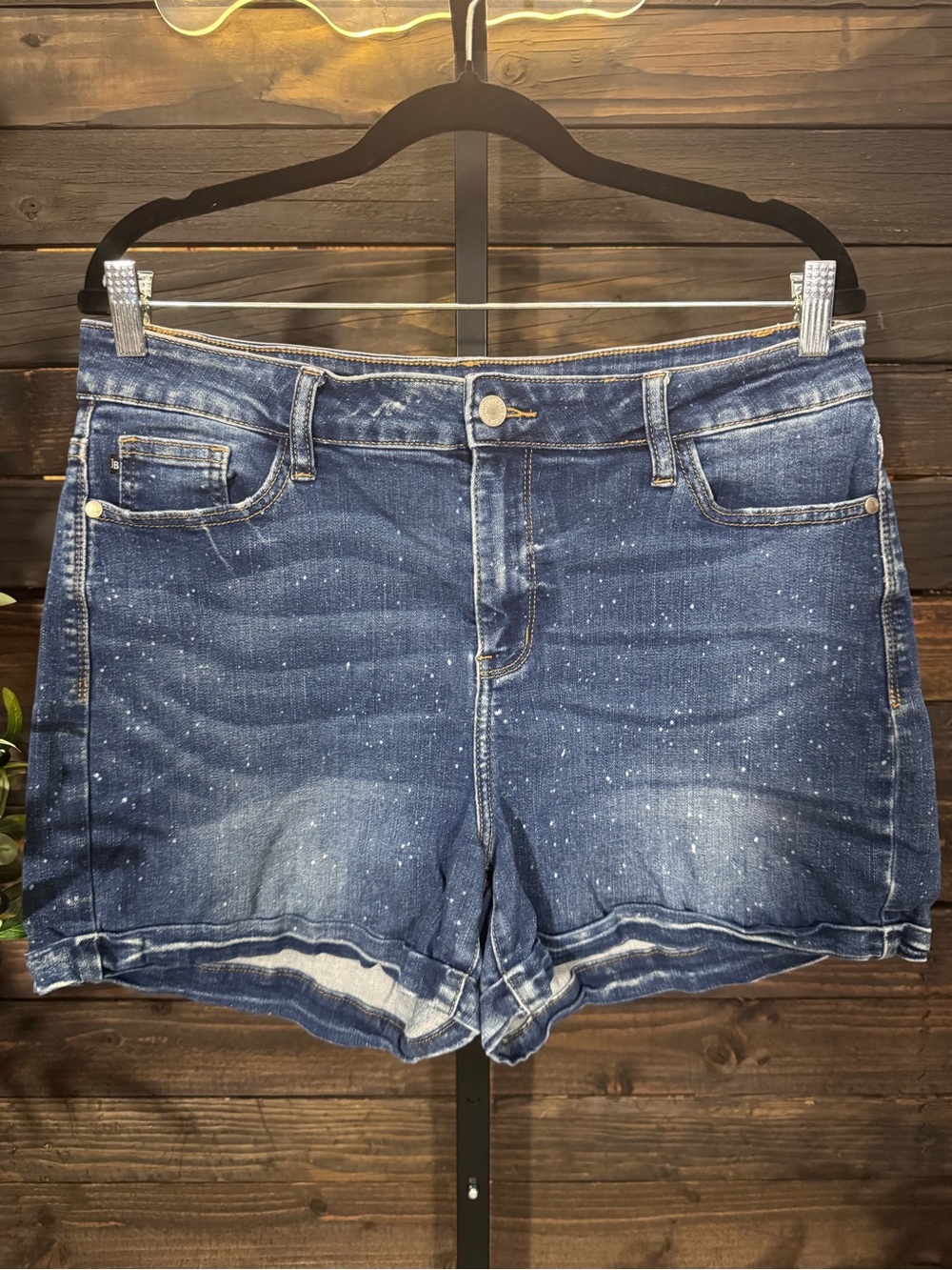 Judy Blue Women’s Denim Shorts - Blue Paint-Speckled